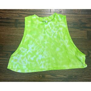 Lululemon All Yours Cropped Tank Top Shirt Women's Green Tie Dye Size 4
